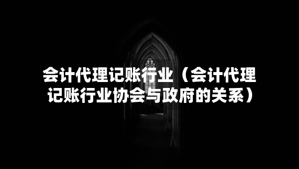 會計代理記賬行業(yè)（會計代理記賬行業(yè)協(xié)會與政府的關(guān)系）