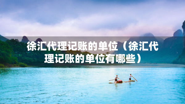 徐匯代理記賬的單位（徐匯代理記賬的單位有哪些）