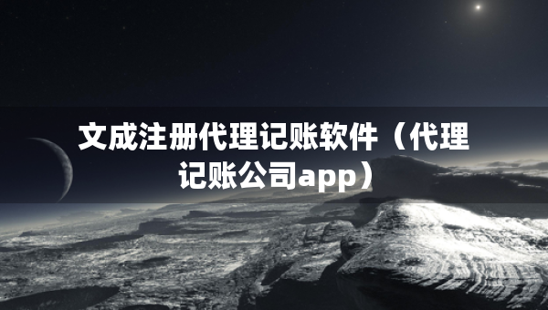 文成注冊(cè)代理記賬軟件（代理記賬公司app）