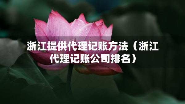 浙江提供代理記賬方法（浙江代理記賬公司排名）