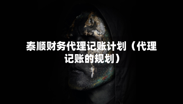 泰順財務代理記賬計劃（代理記賬的規(guī)劃）