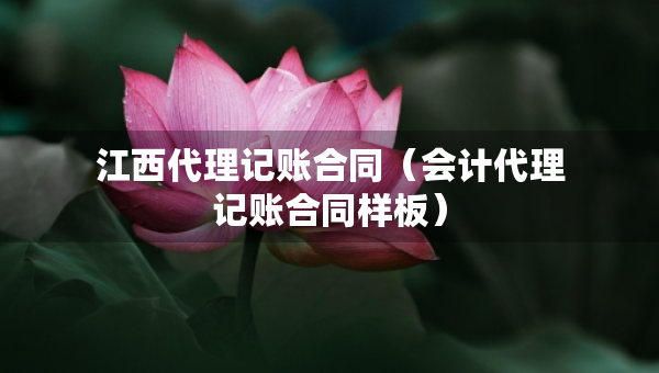 江西代理記賬合同（會計代理記賬合同樣板）
