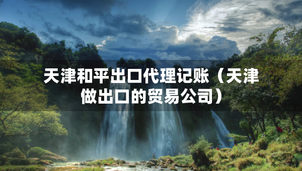 天津和平出口代理記賬（天津做出口的貿(mào)易公司）
