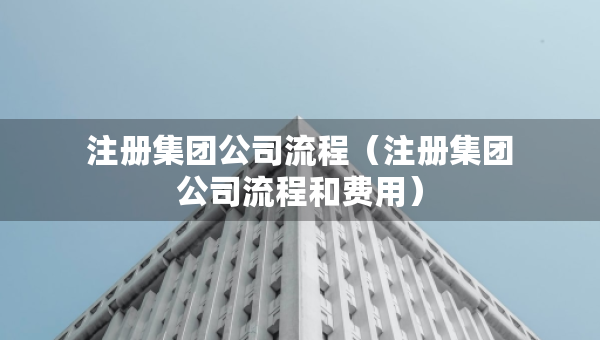 注冊(cè)集團(tuán)公司流程（注冊(cè)集團(tuán)公司流程和費(fèi)用）