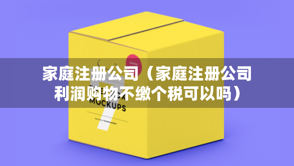 家庭注冊公司（家庭注冊公司利潤購物不繳個稅可以嗎）