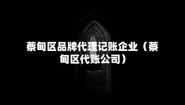 蔡甸區(qū)品牌代理記賬企業(yè)（蔡甸區(qū)代賬公司）