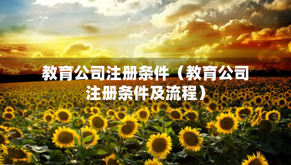 教育公司注冊(cè)條件（教育公司注冊(cè)條件及流程）