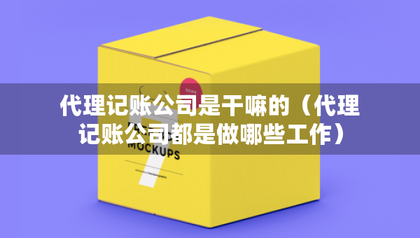 代理記賬公司是干嘛的（代理記賬公司都是做哪些工作）