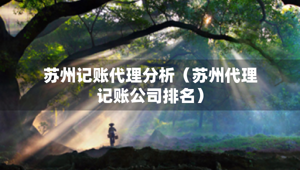 蘇州記賬代理分析（蘇州代理記賬公司排名）