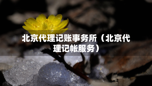 北京代理記賬事務(wù)所（北京代理記帳服務(wù)）