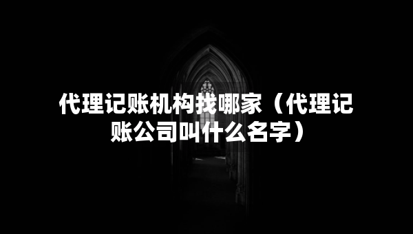代理記賬機(jī)構(gòu)找哪家（代理記賬公司叫什么名字）