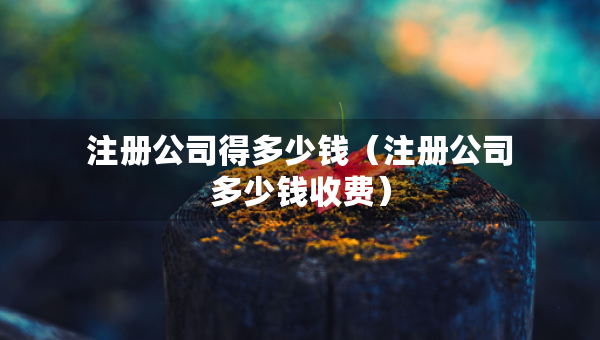 注冊公司得多少錢（注冊公司多少錢收費）