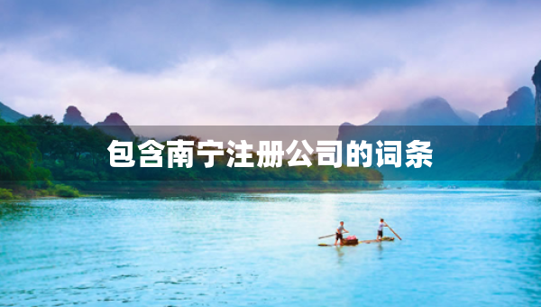包含南寧注冊公司的詞條
