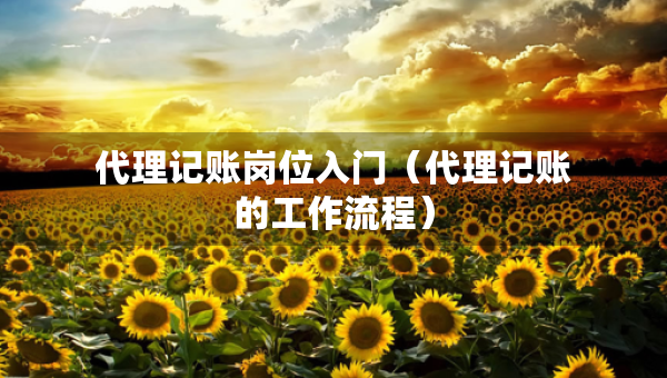 代理記賬崗位入門（代理記賬的工作流程）