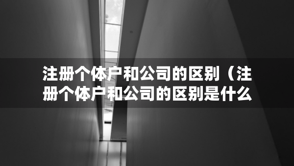 注冊個體戶和公司的區(qū)別（注冊個體戶和公司的區(qū)別是什么）