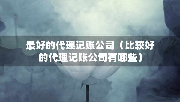 最好的代理記賬公司（比較好的代理記賬公司有哪些）