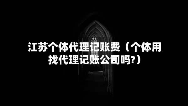 江蘇個(gè)體代理記賬費(fèi)（個(gè)體用找代理記賬公司嗎?）