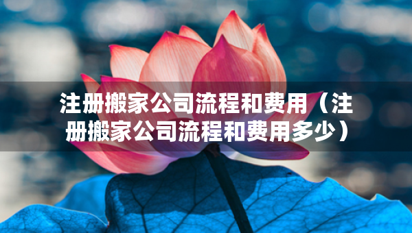注冊搬家公司流程和費(fèi)用（注冊搬家公司流程和費(fèi)用多少）