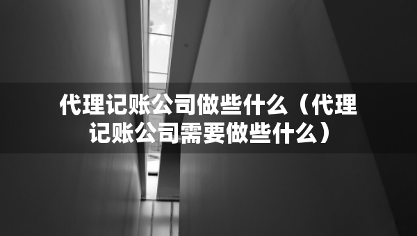 代理記賬公司做些什么（代理記賬公司需要做些什么）