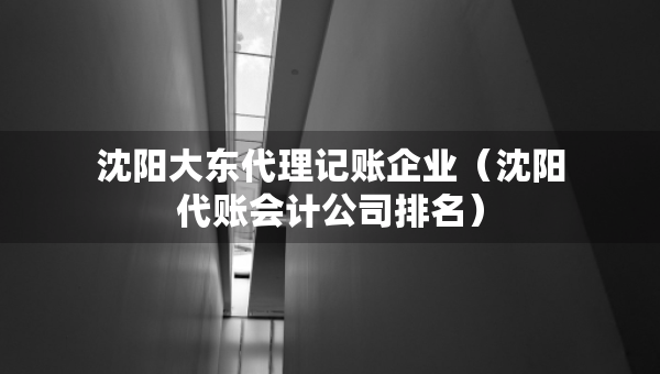 沈陽大東代理記賬企業(yè)（沈陽代賬會計公司排名）