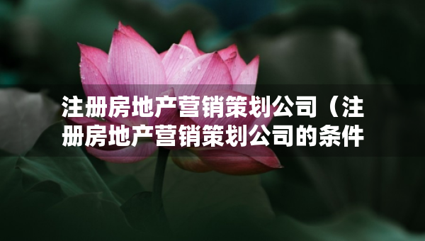 注冊房地產(chǎn)營銷策劃公司（注冊房地產(chǎn)營銷策劃公司的條件）