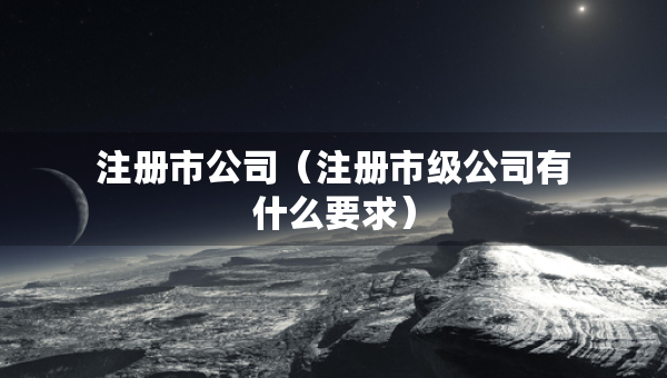 注冊市公司（注冊市級公司有什么要求）