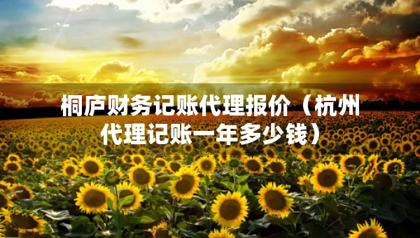桐廬財務(wù)記賬代理報價（杭州代理記賬一年多少錢）