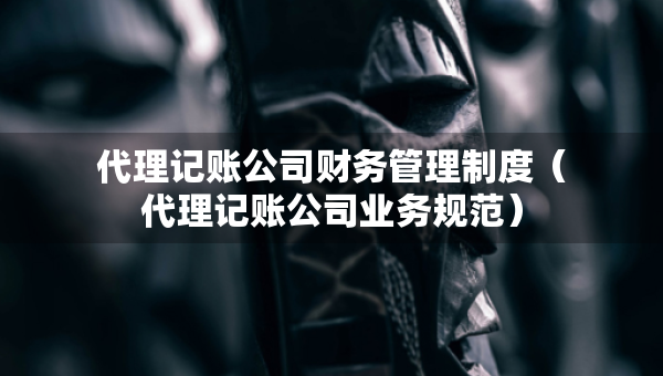 代理記賬公司財(cái)務(wù)管理制度（代理記賬公司業(yè)務(wù)規(guī)范）