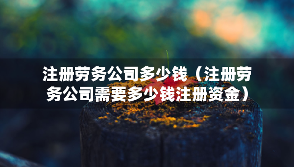 注冊勞務(wù)公司多少錢（注冊勞務(wù)公司需要多少錢注冊資金）