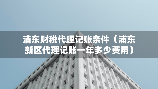 浦東財(cái)稅代理記賬條件（浦東新區(qū)代理記賬一年多少費(fèi)用）