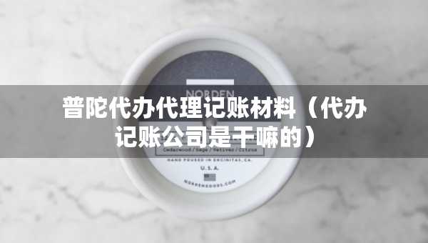 普陀代辦代理記賬材料（代辦記賬公司是干嘛的）