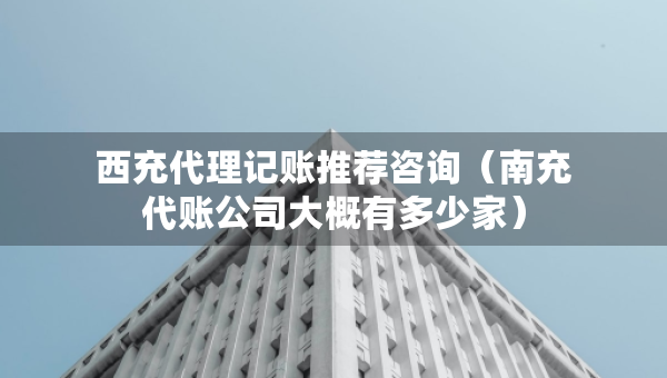 西充代理記賬推薦咨詢（南充代賬公司大概有多少家）
