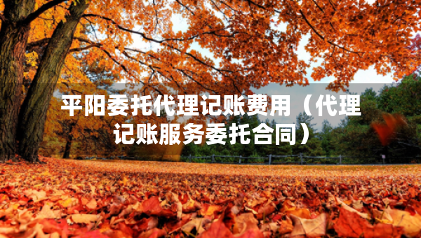 平陽委托代理記賬費用（代理記賬服務委托合同）