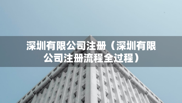 深圳有限公司注冊(cè)（深圳有限公司注冊(cè)流程全過(guò)程）