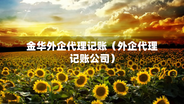 金華外企代理記賬（外企代理記賬公司）
