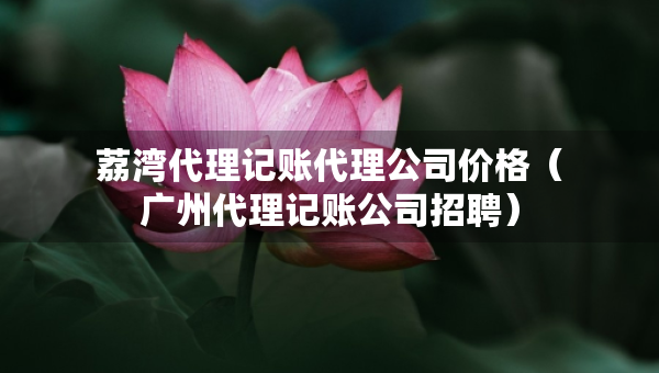 荔灣代理記賬代理公司價(jià)格（廣州代理記賬公司招聘）