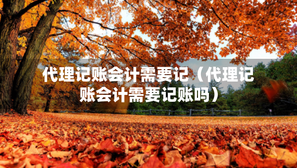 代理記賬會計需要記（代理記賬會計需要記賬嗎）