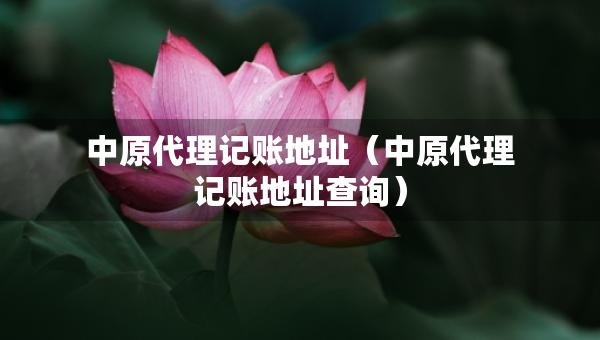 中原代理記賬地址（中原代理記賬地址查詢）