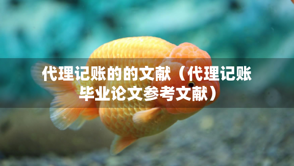代理記賬的的文獻(xiàn)（代理記賬畢業(yè)論文參考文獻(xiàn)）