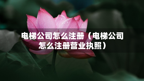 電梯公司怎么注冊(cè)（電梯公司怎么注冊(cè)營(yíng)業(yè)執(zhí)照）