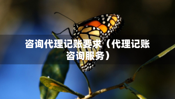 咨詢代理記賬要求（代理記賬咨詢服務(wù)）