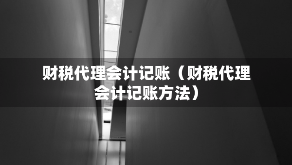 財稅代理會計記賬（財稅代理會計記賬方法）