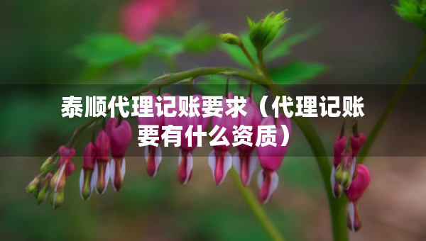 泰順代理記賬要求（代理記賬要有什么資質(zhì)）
