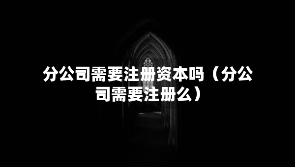 分公司需要注冊資本嗎（分公司需要注冊么）