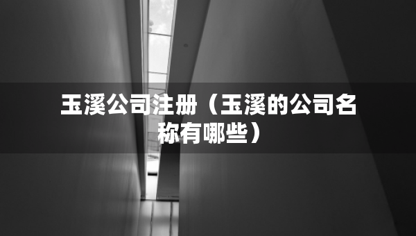 玉溪公司注冊(cè)（玉溪的公司名稱有哪些）