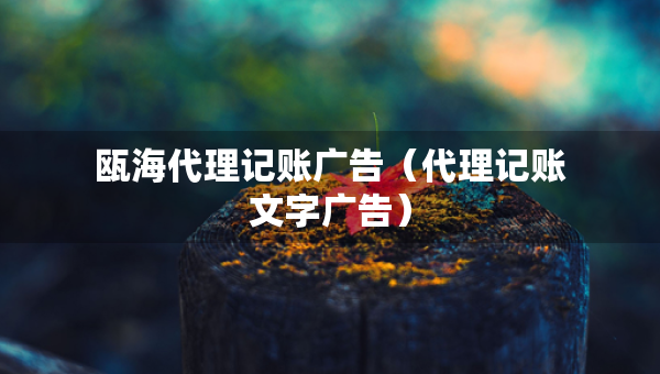 甌海代理記賬廣告（代理記賬文字廣告）