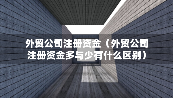 外貿(mào)公司注冊(cè)資金（外貿(mào)公司注冊(cè)資金多與少有什么區(qū)別）