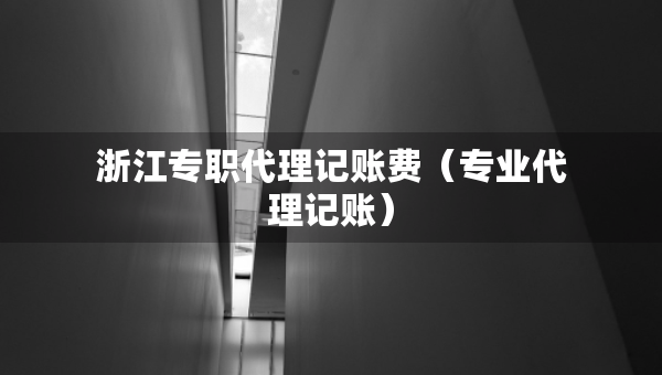 浙江專職代理記賬費（專業(yè)代理記賬）