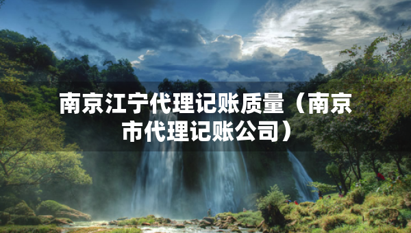 南京江寧代理記賬質(zhì)量（南京市代理記賬公司）