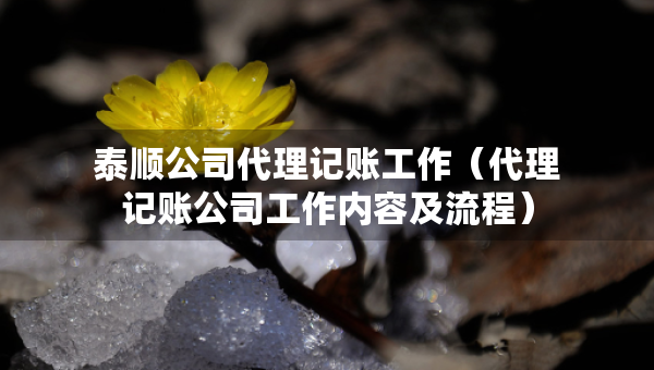 泰順公司代理記賬工作（代理記賬公司工作內(nèi)容及流程）